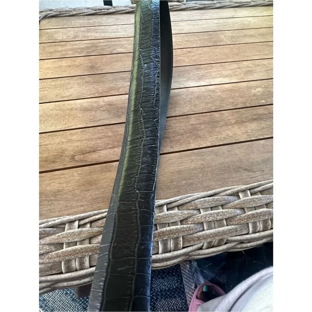 Genuine Italian Full Grain Black Leather Belt 40
